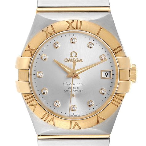 mens gold watch omega|solid gold diamond watches men.